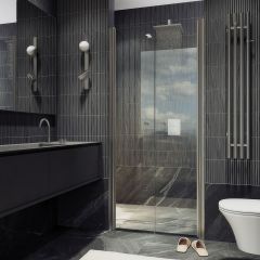 Душевая дверь двустворчатая на монопетлях Maybahglass (Майбахгласс) 1980х1200 мм, стекло 6 мм Бесцветное MGD-425-5