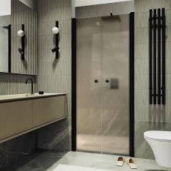 Душевая дверь двустворчатая на монопетлях Maybahglass (Майбахгласс) 1980х800 мм, стекло 6 мм Бронза матовая MGD-433-6