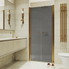 Душевая дверь двустворчатая на монопетлях Maybahglass (Майбахгласс) 1980х800 мм, стекло 6 мм Графит матовый MGD-432-3