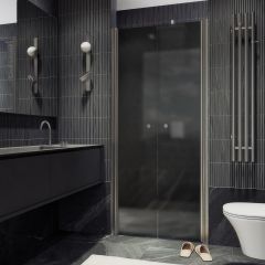 Душевая дверь двустворчатая на монопетлях Maybahglass (Майбахгласс) 1980х800 мм, стекло 6 мм Графит матовый MGD-432-5