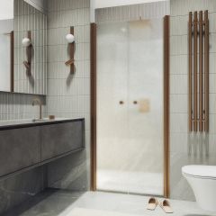 Душевая дверь двустворчатая на монопетлях Maybahglass (Майбахгласс) 1980х800 мм, стекло 6 мм Сатин MGD-435-2