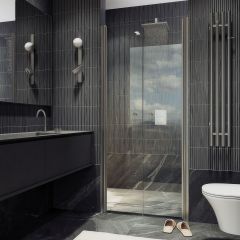 Душевая дверь двустворчатая на монопетлях Maybahglass (Майбахгласс) 1980х890 мм, стекло 6 мм Бесцветное MGD-423-5