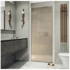 Душевая дверь двустворчатая на монопетлях Maybahglass (Майбахгласс) 1980х890 мм, стекло 6 мм Бронза матовая MGD-437-1