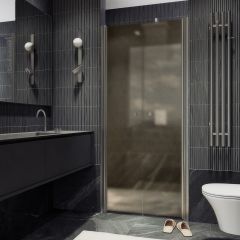 Душевая дверь двустворчатая на монопетлях Maybahglass (Майбахгласс) 1980х990 мм, стекло 6 мм Бронза матовая MGD-442-5