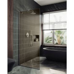 Душевая перегородка в профиле Maybahglass (Майбахгласс) 1950х1090 мм, стекло 8 мм Бронза MGD-678-4у