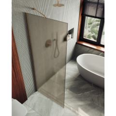 Душевая перегородка в профиле Maybahglass (Майбахгласс) 1950х1090 мм, стекло 8 мм Бронза матовая MGD-679-2ш