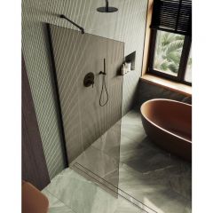 Душевая перегородка в профиле Maybahglass (Майбахгласс) 1950х1190 мм, стекло 8 мм Бронза MGD-684-6ш