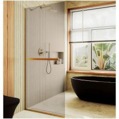 Душевая перегородка в профиле Maybahglass (Майбахгласс) 1950х1190 мм, стекло 8 мм Бронза, полотенцедержатель MGD-715-3у