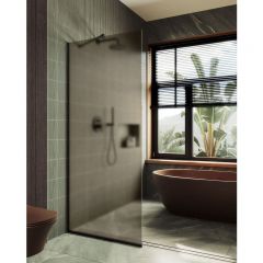 Душевая перегородка в профиле Maybahglass (Майбахгласс) 1950х1190 мм, стекло 8 мм Бронза матовая MGD-685-6у