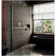 Душевая перегородка в профиле Maybahglass (Майбахгласс) 1950х1190 мм, стекло 8 мм Бронза матовая, полотенцедержатель MGD-716-5ш