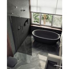 Душевая перегородка в профиле Maybahglass (Майбахгласс) 1950х1190 мм, стекло 8 мм Графит MGD-686-4ш