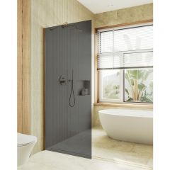 Душевая перегородка в профиле Maybahglass (Майбахгласс) 1950х1190 мм, стекло 8 мм Графит MGD-686-3ш