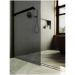 Душевая перегородка в профиле Maybahglass (Майбахгласс) 1950х1190 мм, стекло 8 мм Графит матовый, полотенцедержатель MGD-718-6ш