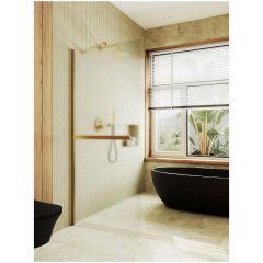 Душевая перегородка в профиле Maybahglass (Майбахгласс) 1950х1190 мм, стекло 8 мм Сатин, полотенцедержатель MGD-719-3ш