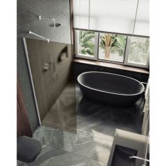 Душевая перегородка в профиле Maybahglass (Майбахгласс) 1950х790 мм, стекло 8 мм Бронза матовая MGD-697-1ш