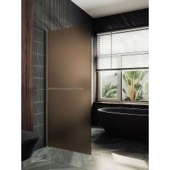 Душевая перегородка в профиле Maybahglass (Майбахгласс) 1950х790 мм, стекло 8 мм Бронза матовая, полотенцедержатель MGD-728-2ш