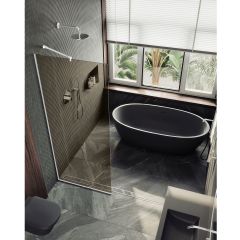 Душевая перегородка в профиле Maybahglass (Майбахгласс) 1950х890 мм, стекло 8 мм Бронза MGD-691-1у