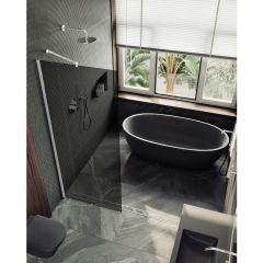 Душевая перегородка в профиле Maybahglass (Майбахгласс) 1950х890 мм, стекло 8 мм Графит матовый MGD-694-1ш