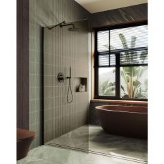 Душевая перегородка в профиле Maybahglass (Майбахгласс) 1950х990 мм, стекло 8 мм Бронза MGD-1353-6ш