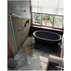 Душевая перегородка в профиле Maybahglass (Майбахгласс) 1950х990 мм, стекло 8 мм Бронза матовая MGD-1354-1у