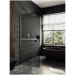 Душевая перегородка в профиле Maybahglass (Майбахгласс) 1950х990 мм, стекло 8 мм Графит, полотенцедержатель MGD-1461-5ш