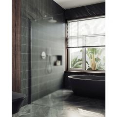 Душевая перегородка в профиле Maybahglass (Майбахгласс) 1950х990 мм, стекло 8 мм Сатин MGD-1357-5ш