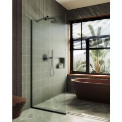 Душевая перегородка в профиле Maybahglass (Майбахгласс) 1950х990 мм, стекло 8 мм Сатин MGD-1357-6у