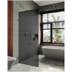 Душевая перегородка коннектор стена-стекло Maybahglass (Майбахгласс) 1950х890 мм, стекло 8 мм Графит матовый MGD-272-2