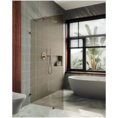 Душевая перегородка коннектор стена-стекло Maybahglass (Майбахгласс) 1950х990 мм, стекло 8 мм Бронза MGD-264-2