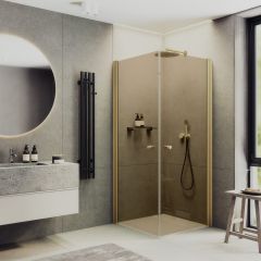 Душевой угол на монопетлях Maybahglass (Майбахгласс) 800х800х1980 мм, стекло 6 мм Бронза MGY-1297-3