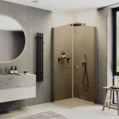 Душевой угол на монопетлях Maybahglass (Майбахгласс) 800х800х1980 мм, стекло 6 мм Бронза MGY-1297-2