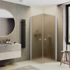 Душевой угол на монопетлях Maybahglass (Майбахгласс) 800х800х1980 мм, стекло 6 мм Бронза матовая MGY-1298-1