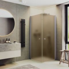 Душевой угол на монопетлях Maybahglass (Майбахгласс) 800х800х1980 мм, стекло 6 мм Бронза матовая MGY-1298-5