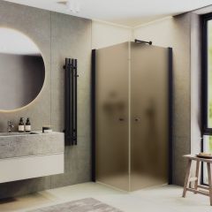 Душевой угол на монопетлях Maybahglass (Майбахгласс) 800х800х1980 мм, стекло 6 мм Бронза матовая MGY-1298-6