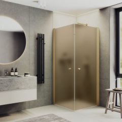 Душевой угол на монопетлях Maybahglass (Майбахгласс) 800х800х1980 мм, стекло 6 мм Бронза матовая MGY-1298-3