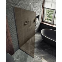 Душевая перегородка Maybahglass (Майбахгласс) в узком профиле 1950х690 мм, Стекло 8 мм Бронза матовая MGD-703-5у