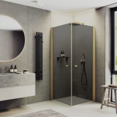 Душевой угол на монопетлях Maybahglass (Майбахгласс) 800х800х1980 мм, стекло 6 мм Графит MGY-1296-3