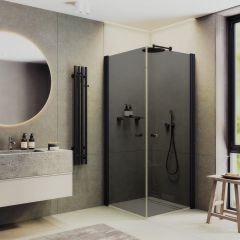 Душевой угол на монопетлях Maybahglass (Майбахгласс) 800х800х1980 мм, стекло 6 мм Графит MGY-1296-6