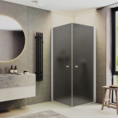 Душевой угол на монопетлях Maybahglass (Майбахгласс) 800х800х1980 мм, стекло 6 мм Графит матовый MGY-1295-1