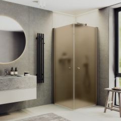 Душевой угол на монопетлях Maybahglass (Майбахгласс) 900х900х1980 мм, стекло 6 мм Бронза матовая MGY-1301-2