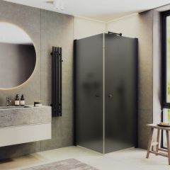 Душевой угол на монопетлях Maybahglass (Майбахгласс) 900х900х1980 мм, стекло 6 мм Графит матовый MGY-1299-6