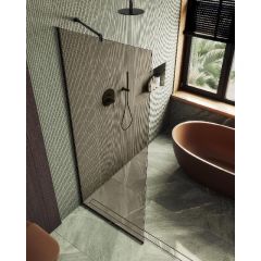 Душевая перегородка Maybahglass (Майбахгласс) в узком профиле 1950х790 мм, Стекло 8 мм Бронза MGD-696-6у