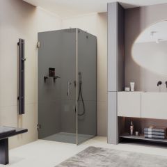 Душевой угол на петлях Maybahglass (Майбахгласс) 1000х1000х1950 мм, стекло 8 мм Графит MGY-1309-2
