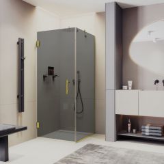 Душевой угол на петлях Maybahglass (Майбахгласс) 1000х1000х1950 мм, стекло 8 мм Графит MGY-1309-3