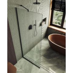 Душевая перегородка Maybahglass (Майбахгласс) в узком профиле 1950х690 мм, Стекло 8 мм Сатин MGD-706-6у