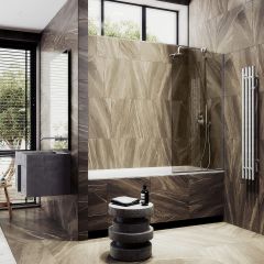 Шторка для ванны в профиле Maybahglass (Майбахгласс) 1400х740 мм, стекло 6 мм Бронза MGV-151-4у