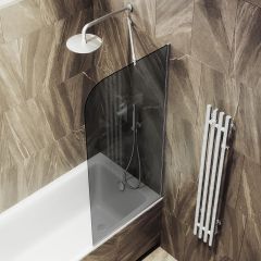 Шторка для ванны в профиле Maybahglass (Майбахгласс) 1400х740 мм, стекло 6 мм Графит MGV-152-4у