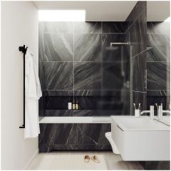 Шторка для ванны в профиле Maybahglass (Майбахгласс) 1400х400 мм, стекло 8 мм Сатин MGV-90-4у