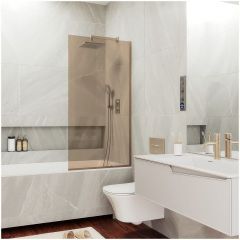 Шторка для ванны в профиле Maybahglass (Майбахгласс) 1400х600 мм, стекло 8 мм Бронза MGV-68-2у