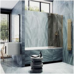 Шторка для ванны в профиле Maybahglass (Майбахгласс) 1400х600 мм, стекло 8 мм Бронза MGV-68-3ш